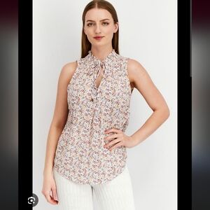 Market & Spruce Pink Ava Tie Neck Sleeveless Top